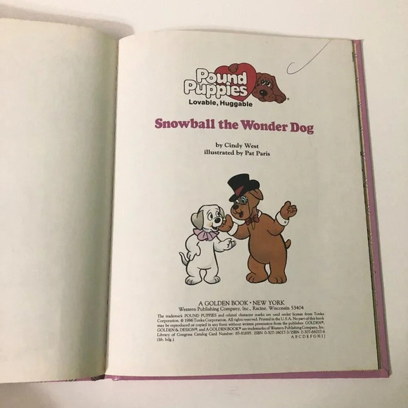 Vtg 1986 Pound Puppies Snowball the Wonder Dog  A Golden Book - Picture 9 of 16
